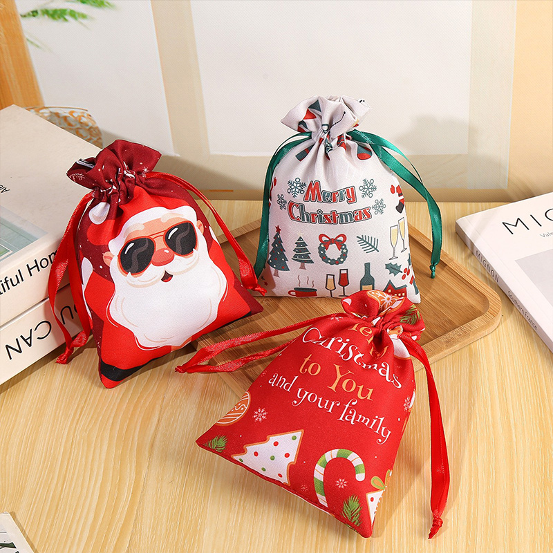 custom logo christmas drawstring bags wholesale supplier