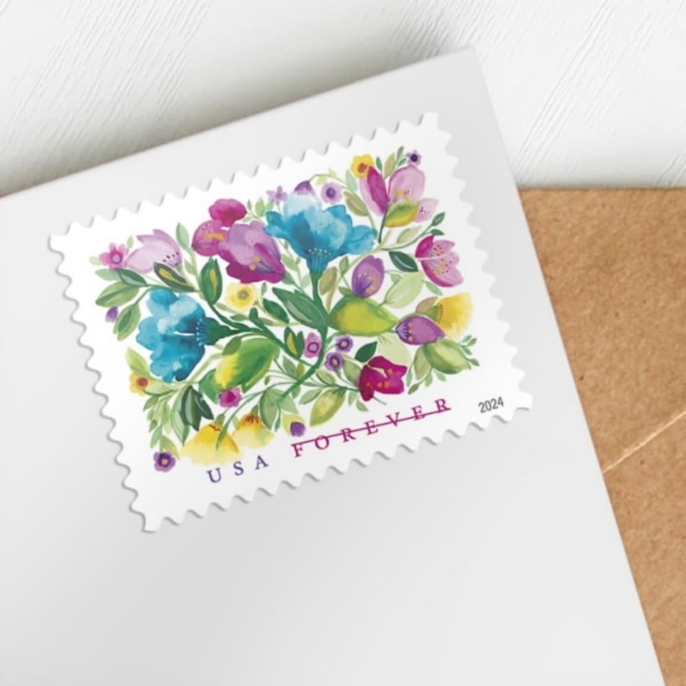 Custom self-inking address stamp on envelope