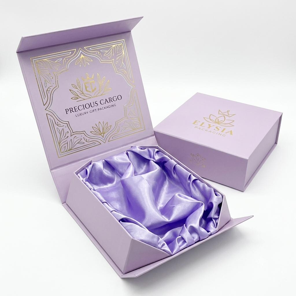 Lilac gold foil jewelry case