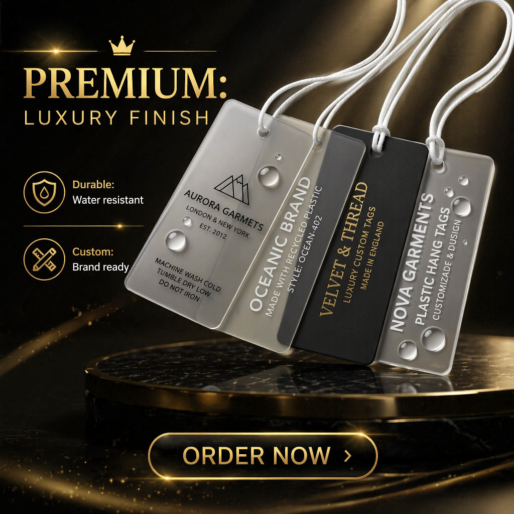 Frosted/Clear PVC Branding Hang Tags