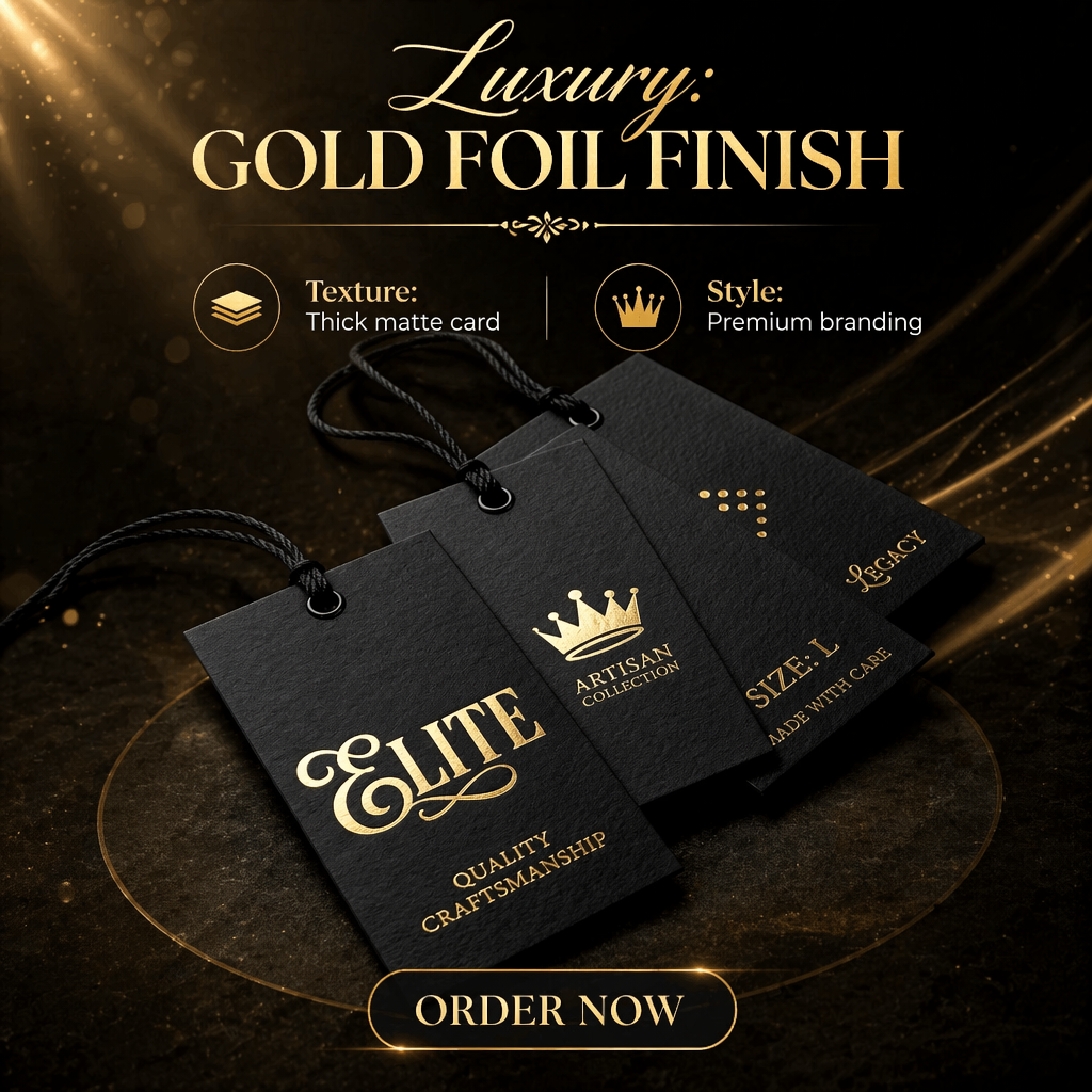 Luxury Metallic Foil Stamping Hang Tags