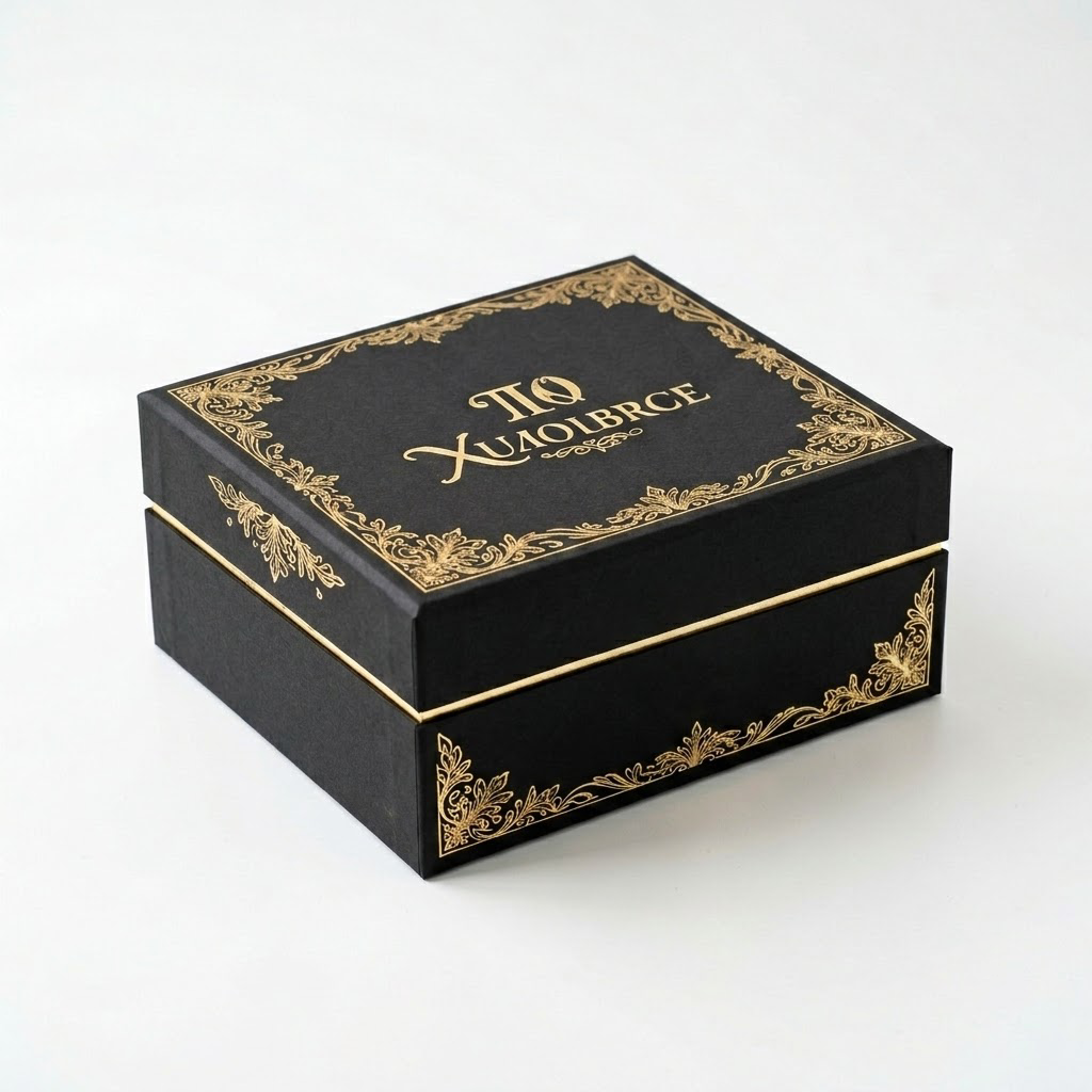 Vintage gold border perfume packaging box